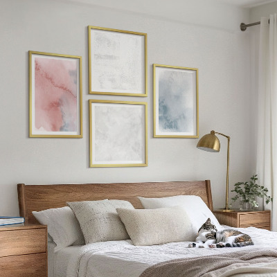 Polyptychon mit rahmen Pastellfarbene Aquarelltexturen