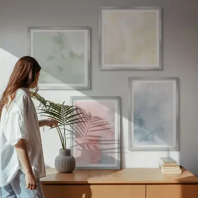 Wanddeko-Set in Aquarellfarben mit Pastelltönen