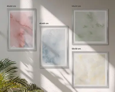 Wanddeko-Set in Aquarellfarben mit Pastelltönen