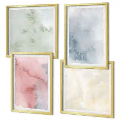 Wanddeko-Set in Aquarellfarben mit Pastelltönen