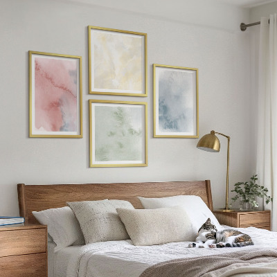 Wanddeko-set Aquarellfarben in Pastellfarben