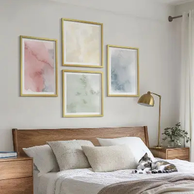 Wanddeko-Set in Aquarellfarben mit Pastelltönen