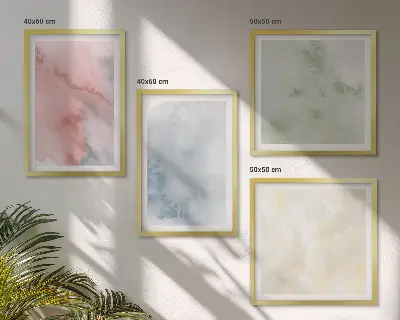 Wanddeko-Set in Aquarellfarben mit Pastelltönen