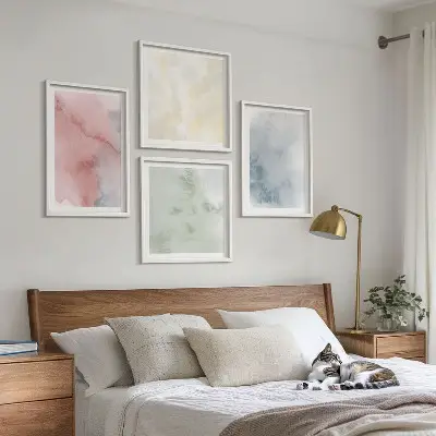 Wanddeko-Set in Aquarellfarben mit Pastelltönen