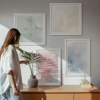 Wanddeko-Set in Aquarellfarben mit Pastelltönen