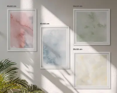 Wanddeko-Set in Aquarellfarben mit Pastelltönen