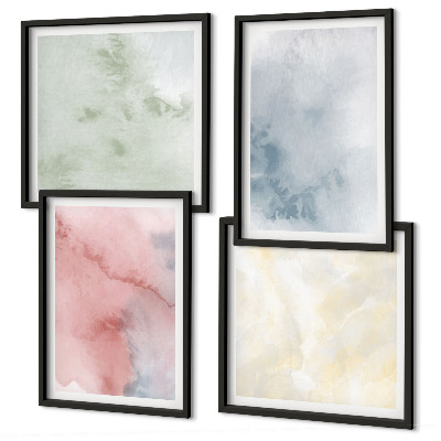 Wanddeko-set Aquarellfarben in Pastellfarben