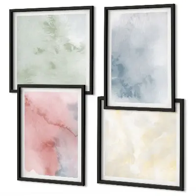 Wanddeko-Set in Aquarellfarben mit Pastelltönen