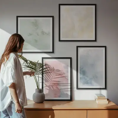 Wanddeko-Set in Aquarellfarben mit Pastelltönen
