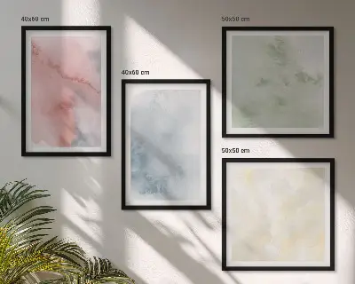 Wanddeko-Set in Aquarellfarben mit Pastelltönen