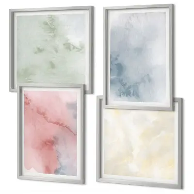 Wanddeko-Set in Aquarellfarben mit Pastelltönen