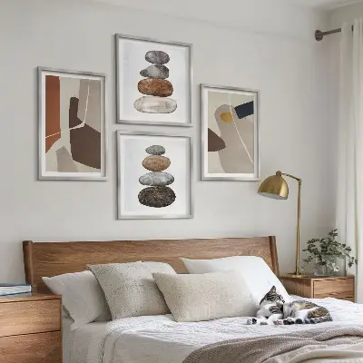 Wanddeko-Set mit abstrakten Boho-Formen