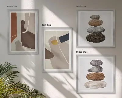 Wanddeko-Set mit abstrakten Boho-Formen