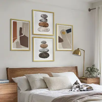 Wanddeko-Set mit abstrakten Boho-Formen
