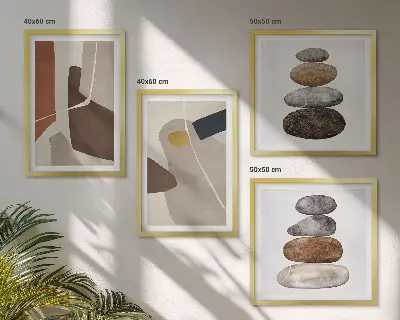 Wanddeko-Set mit abstrakten Boho-Formen