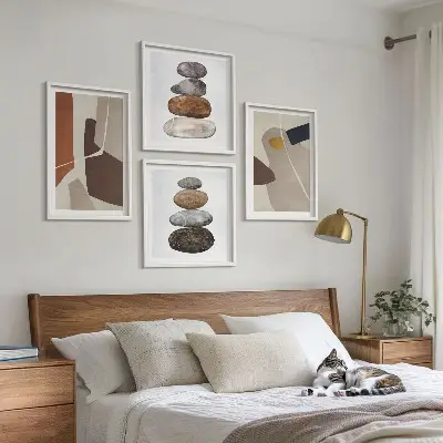 Wanddeko-Set mit abstrakten Boho-Formen
