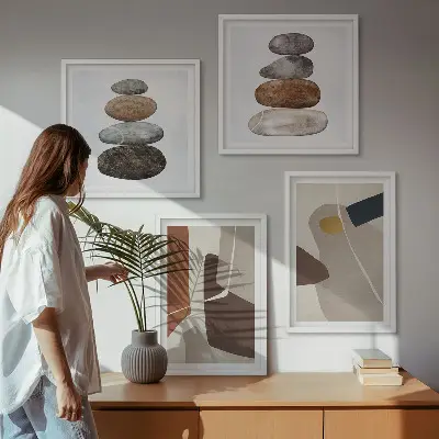 Wanddeko-Set mit abstrakten Boho-Formen