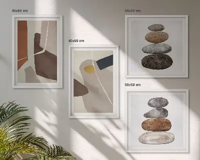 Wanddeko-Set mit abstrakten Boho-Formen