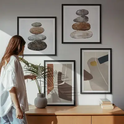 Wanddeko-Set mit abstrakten Boho-Formen