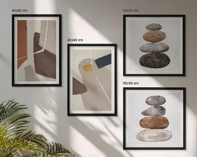 Wanddeko-Set mit abstrakten Boho-Formen