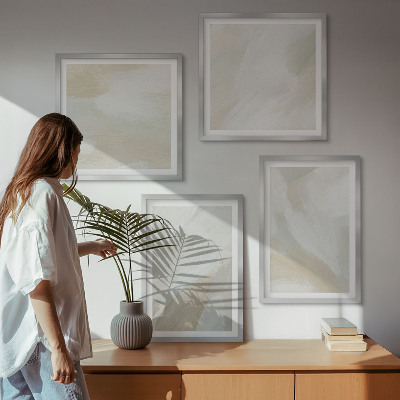 Polyptychon mit rahmen Abstrakte Pinselmalerei auf Leinwand