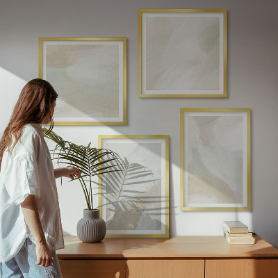 Polyptychon mit rahmen Abstrakte Pinselmalerei auf Leinwand