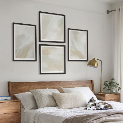 Polyptychon mit rahmen Abstrakte Pinselmalerei auf Leinwand