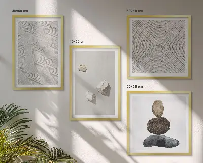 Wanddeko-Set Sandsteine in moderner Farbe