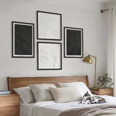 Wanddeko-Set dunkles Licht mit glamouröser Marmoroptik