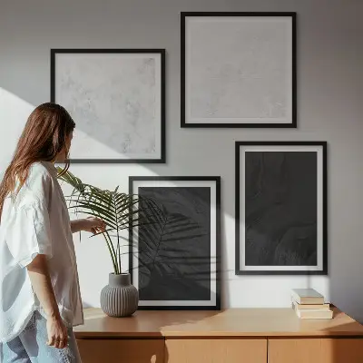 Wanddeko-Set dunkles Licht mit glamouröser Marmoroptik