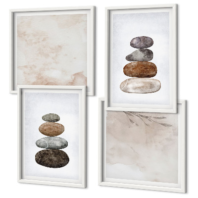 Wanddeko-set Steinstapel-Boho-Malerei