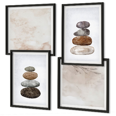 Wanddeko-set Steinstapel-Boho-Malerei