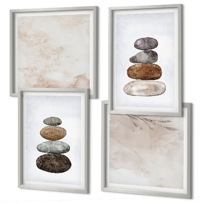 Wanddeko-set Steinstapel-Boho-Malerei