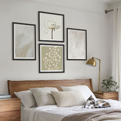 Polyptychon mit rahmen Blumen, modische Boho-Texturen