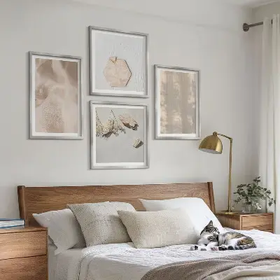 Wanddeko-Set mit dezenten Boho-Naturtexturen