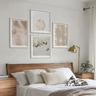 Wanddeko-Set mit dezenten Boho-Naturtexturen