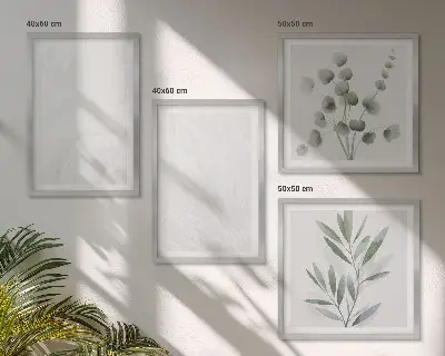 Wanddeko-Set Marmorstruktur mit pastellfarbenen Zweigen