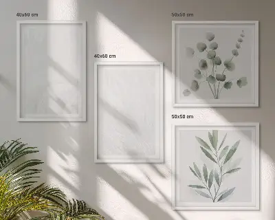 Wanddeko-Set Marmorstruktur mit pastellfarbenen Zweigen