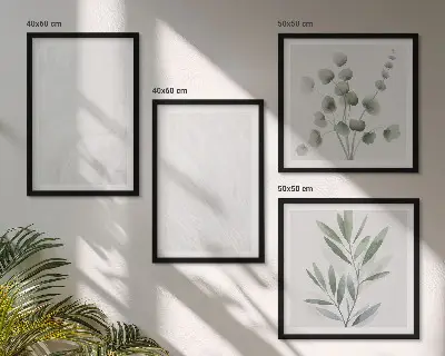 Wanddeko-Set Marmorstruktur mit pastellfarbenen Zweigen