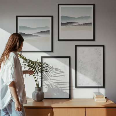 Wanddeko-set Weiße Flecken auf Leinwandhintergrund