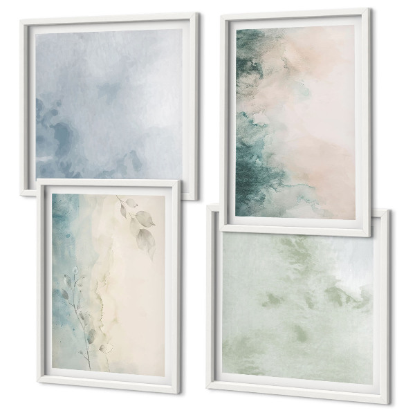 Polyptychon mit rahmen Aquarell-Leinwandstil