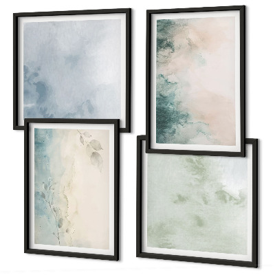 Polyptychon mit rahmen Aquarell-Leinwandstil