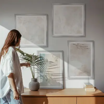 Aquarellmalerei Textur als gerahmtes Polyptychon