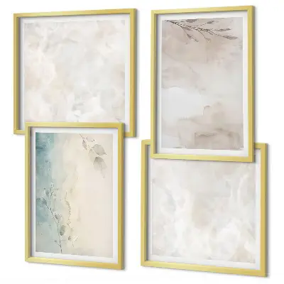 Aquarellmalerei Textur als gerahmtes Polyptychon