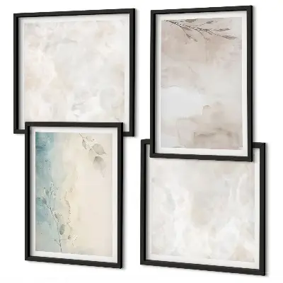 Aquarellmalerei Textur als gerahmtes Polyptychon