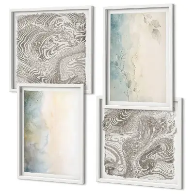 Wanddeko-Set mit zarten Aquarellkartons