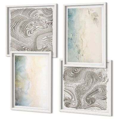 Wanddeko-set Zarte Aquarellkartons