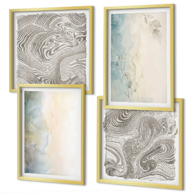 Wanddeko-set Zarte Aquarellkartons