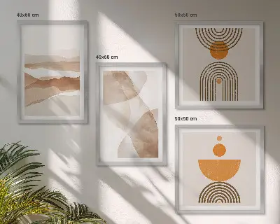 Strukturen schattieren Minimalismus als gerahmtes Polyptychon