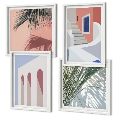 Wanddeko-Set mit Illustrationen der Stadtarchitektur